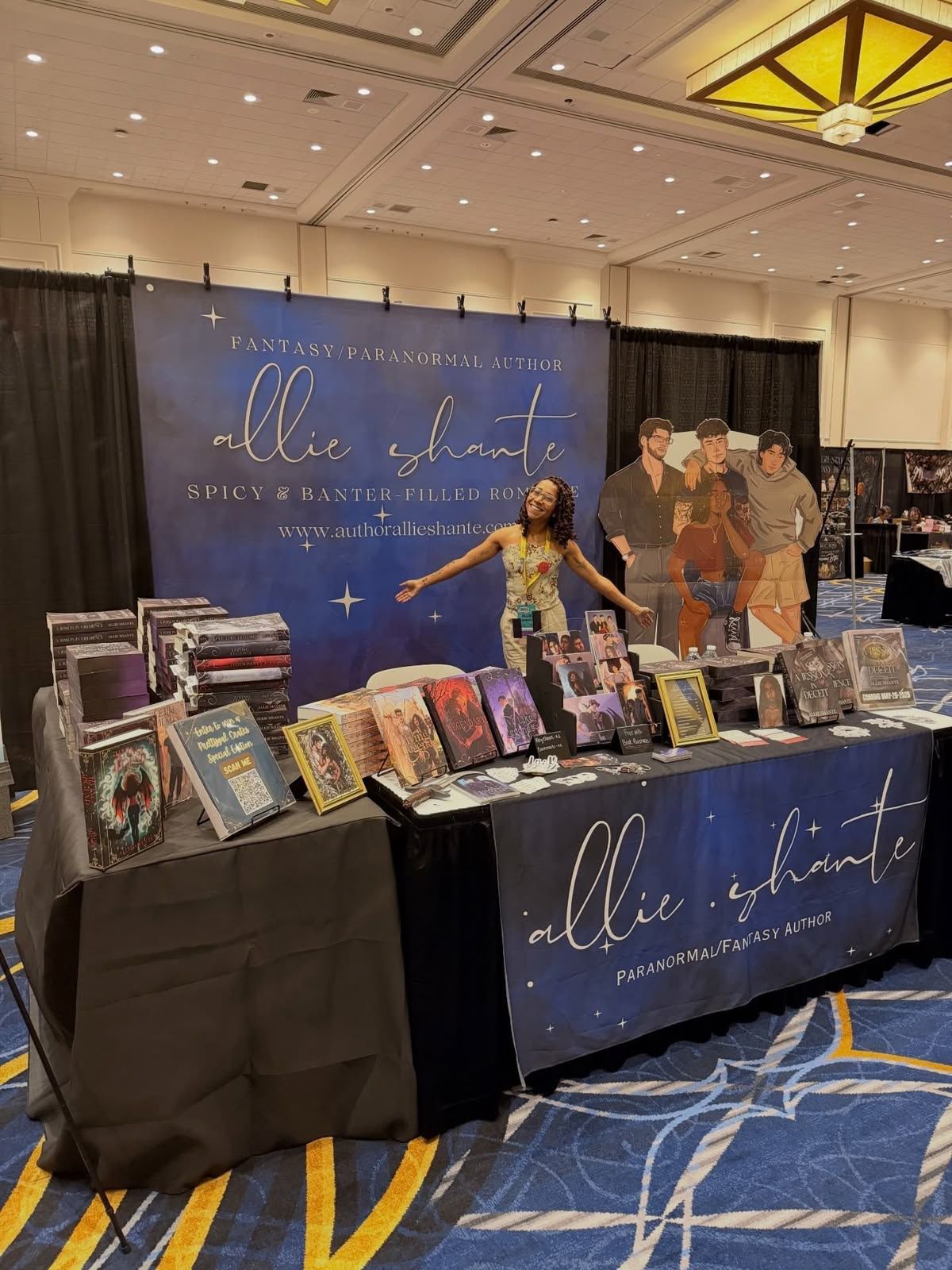 Author Allie Shante at her convention booth